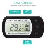 Thermometer for refrigerator, with mounting bracket, black color, model CT02